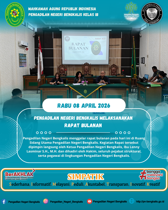 RAPAT BULANAN PENGADILAN NEGERI BENGKALIS BULAN MARET 2026